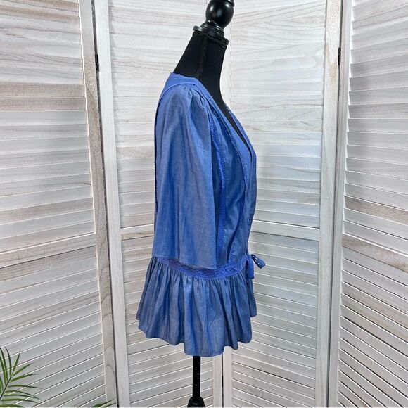 3/$25 Matilda Jane Hour by Hour Chambray Kimono Jacket XS - Picture 5 of 12